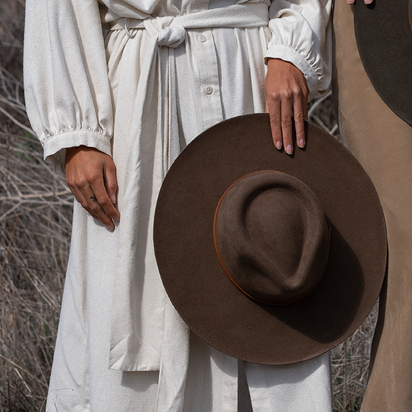 Handmade Vintage Bucket Cowboy Rancher Hat With Wide Brim And