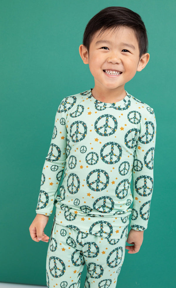 Bamboo Christmas Pajamas - Peace + Joy