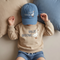 Silly Goose Embroidered Kids Cotton Dad Cap — Navy