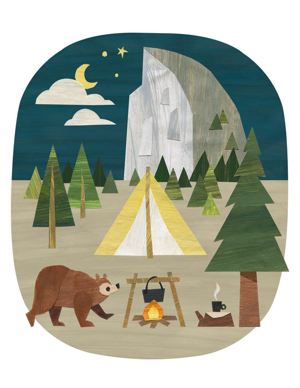 Bear Camping 11x14" Print