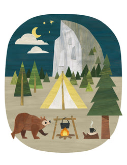Bear Camping Sticker