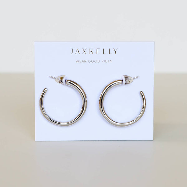 Everyday Silver Hoop Earrings - Medium
