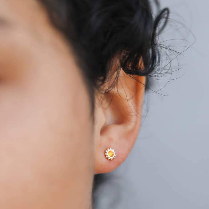 Sun Studs - Amber - Earrings