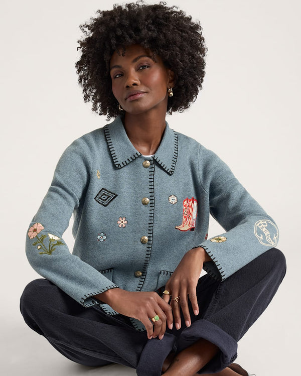 Pendleton Souvenir Cardigan - Denim Heather