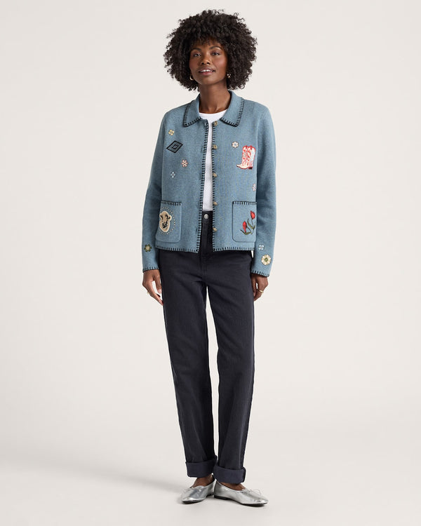 Pendleton Souvenir Cardigan - Denim Heather