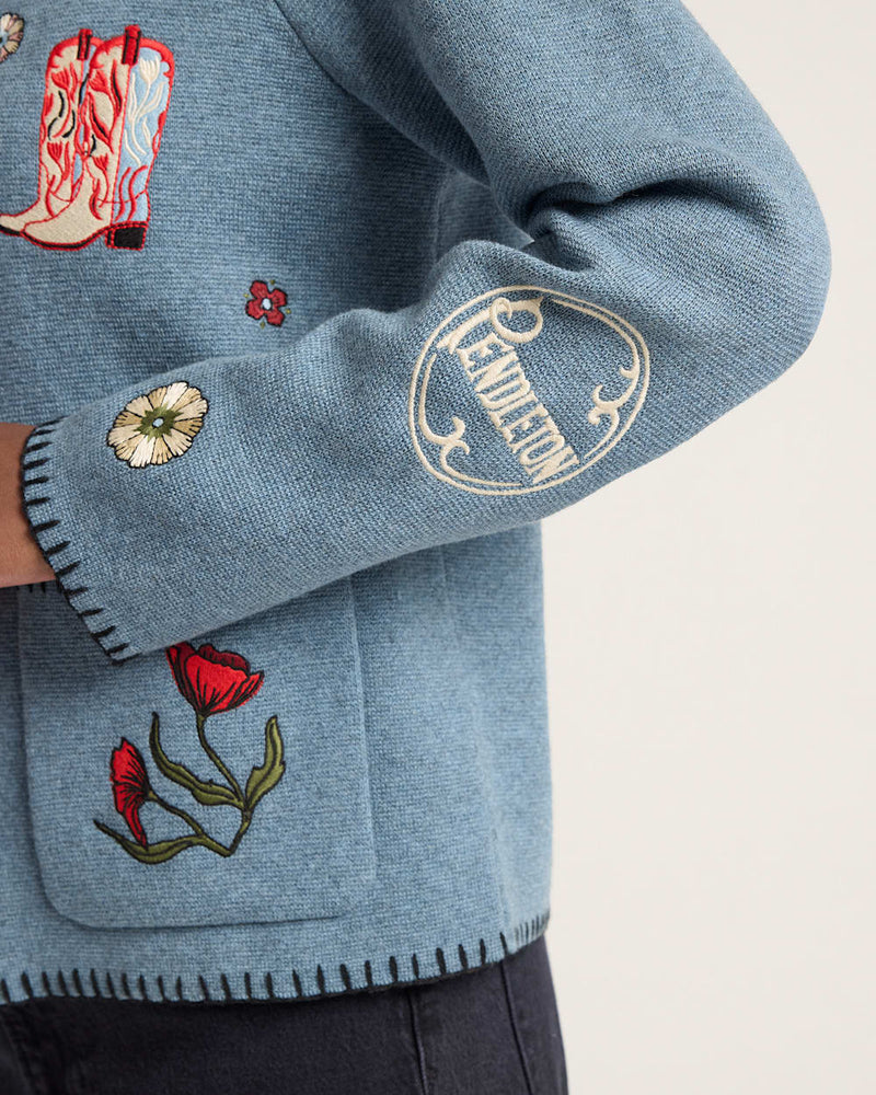 Pendleton Souvenir Cardigan - Denim Heather
