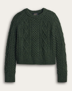 WOMEN'S FISHERMAN SWEATER - Dark Fir