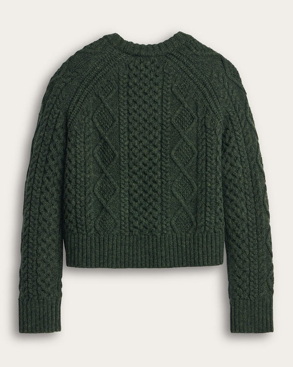WOMEN'S FISHERMAN SWEATER - Dark Fir