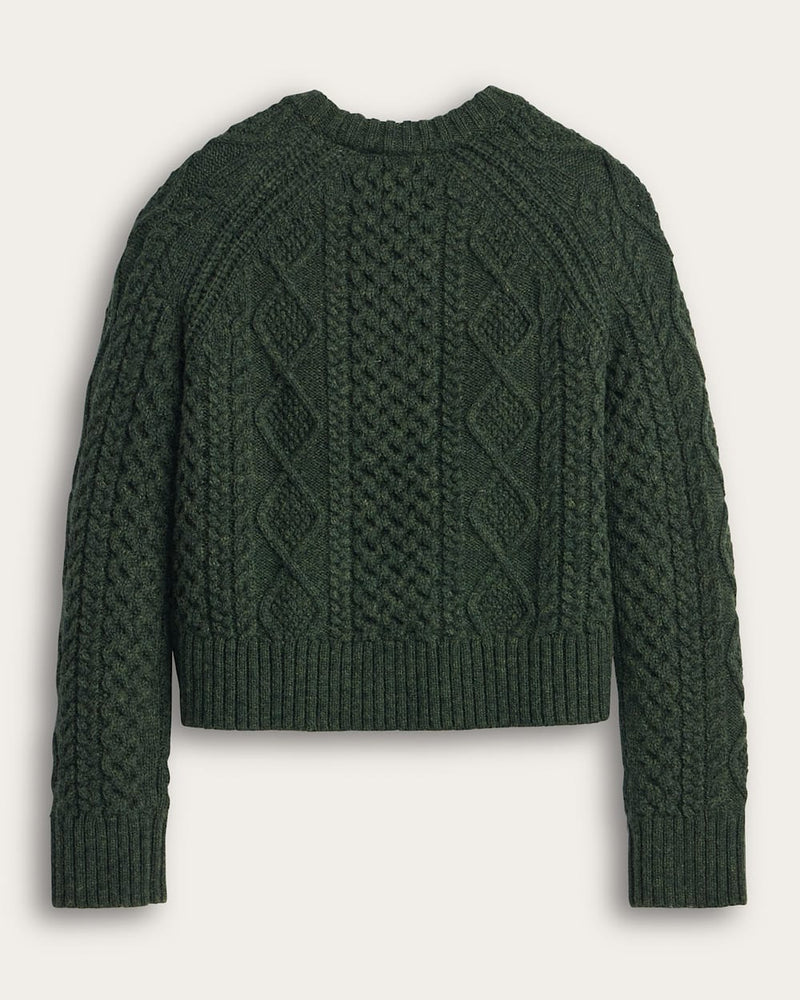 WOMEN'S FISHERMAN SWEATER - Dark Fir