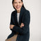 WOMEN'S FISHERMAN CARDIGAN - INDIGO HEATHER