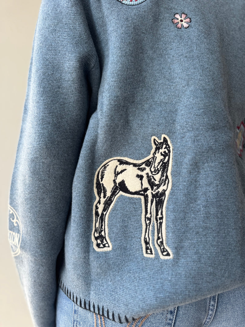 Pendleton Souvenir Cardigan - Denim Heather