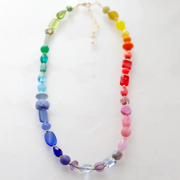 Rainbow Beaded Colorful Necklace