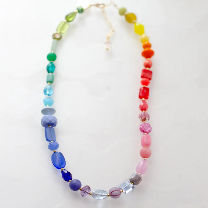 Rainbow Beaded Colorful Necklace