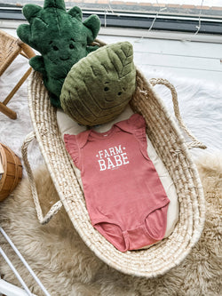 Western Ruffle Sleeve 'Farm Babe' Mauve Onesie/Tee