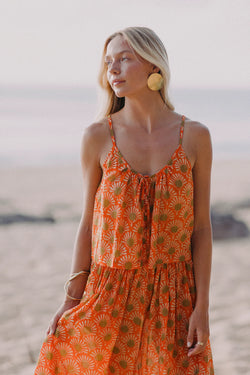 The Sienna Top - Flame Fantail Print