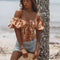 The Amelia Blouse in Tie Dye Mocha