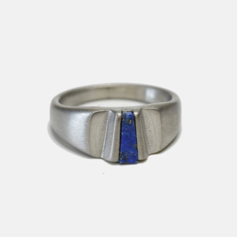 Lapiz Azul Inlay Steel Ring