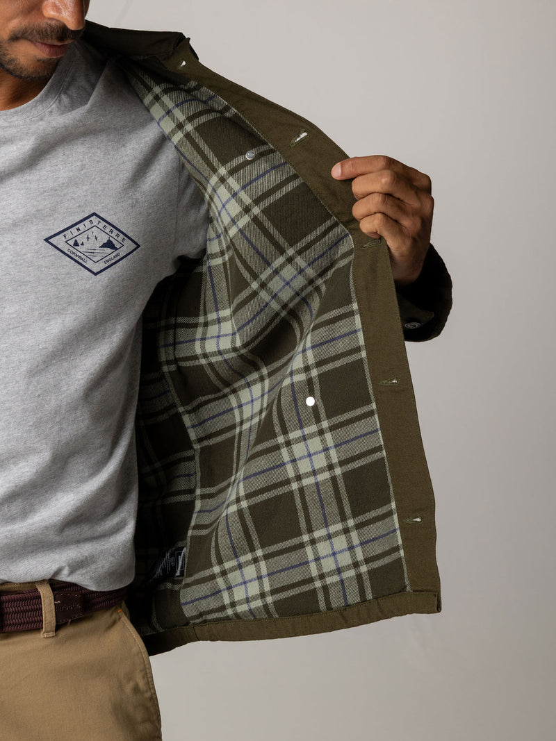 Men's Basset Flannel Lined Jacket - Olive