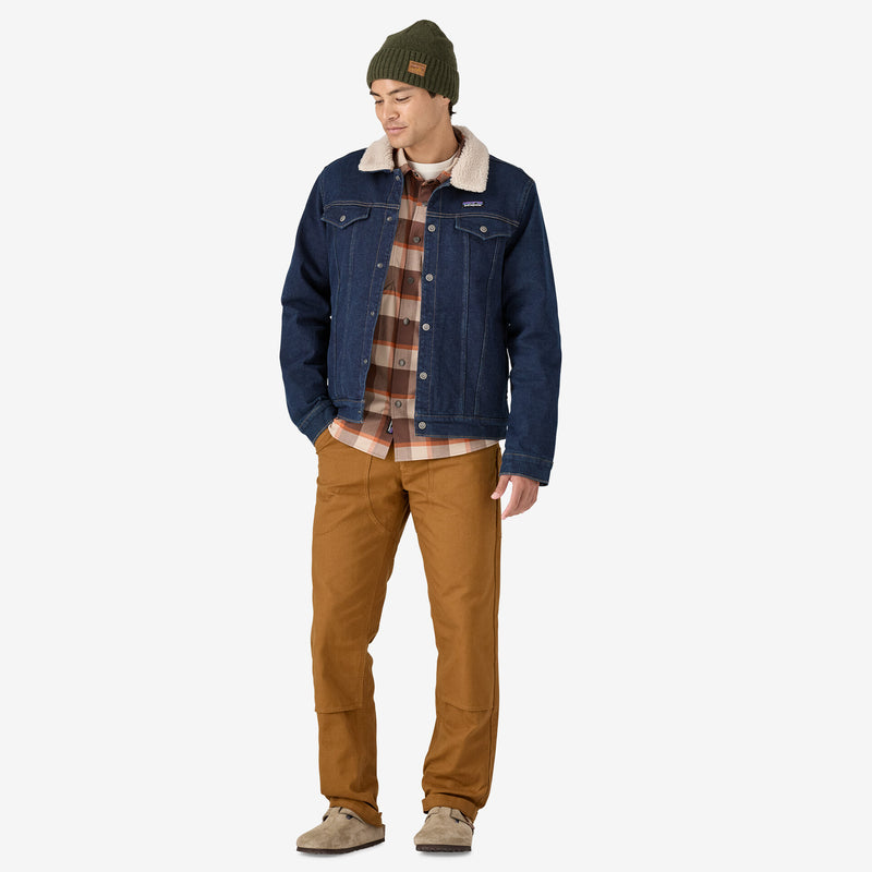 Men's Pile-Lined Trucker Jacket - Denim