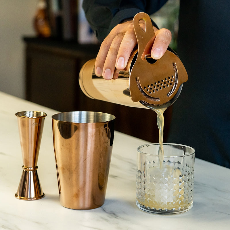 Craft Cocktail Bar Set, Antique Copper (4 Piece)