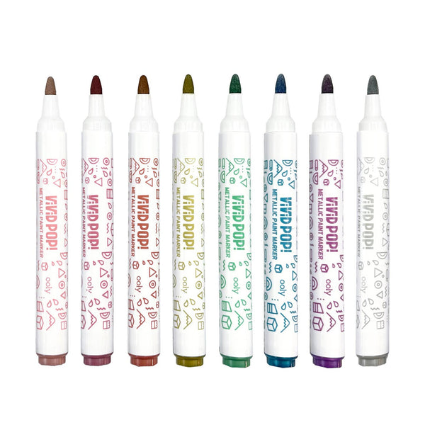 Vivid Pop! Water-Based Paint Markers: Metallic (Set of 8)