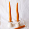 Beeswax Carrot Taper Candle Pair