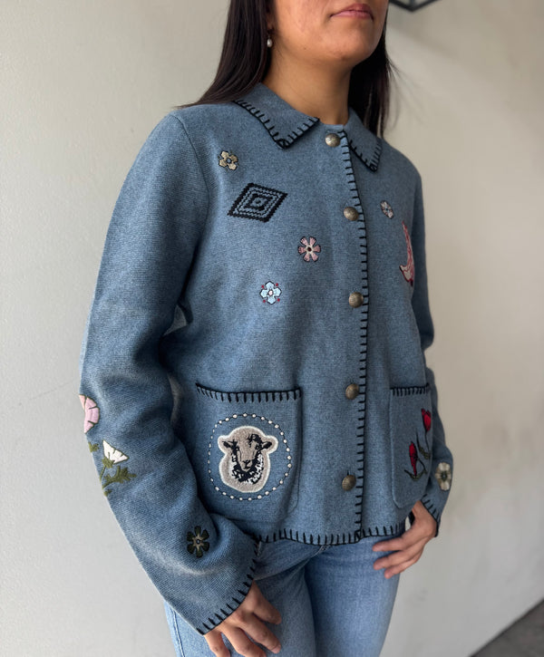 Pendleton Souvenir Cardigan - Denim Heather