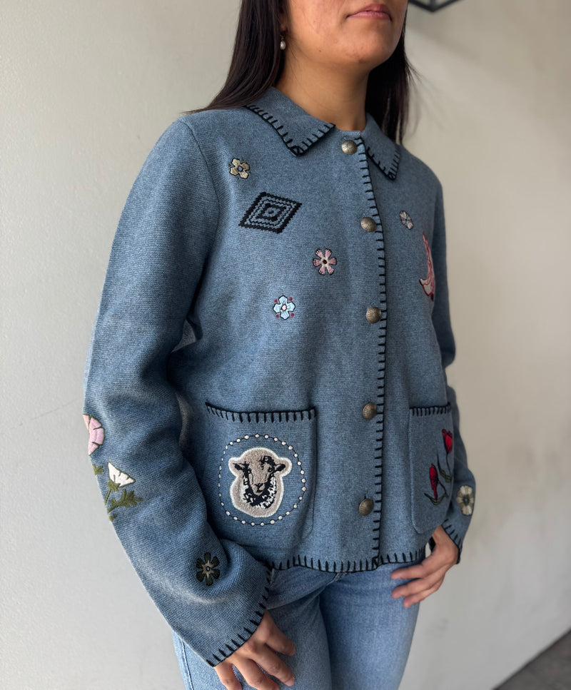 Pendleton Souvenir Cardigan - Denim Heather