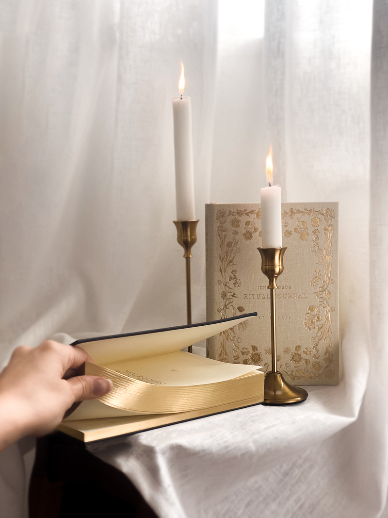 Inner Focus Linen Ritual Journal, Beige