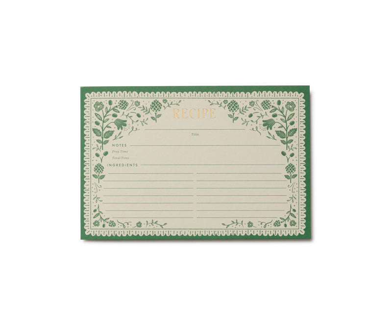 Artichoke Recipe Cards - Set of 12