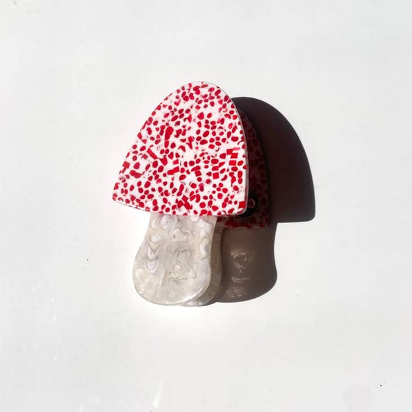 Hand-painted Toadstool Mushroom Claw Hair Clip