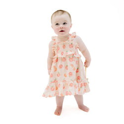 Sweet Peach Smocked Ruffle Sundress