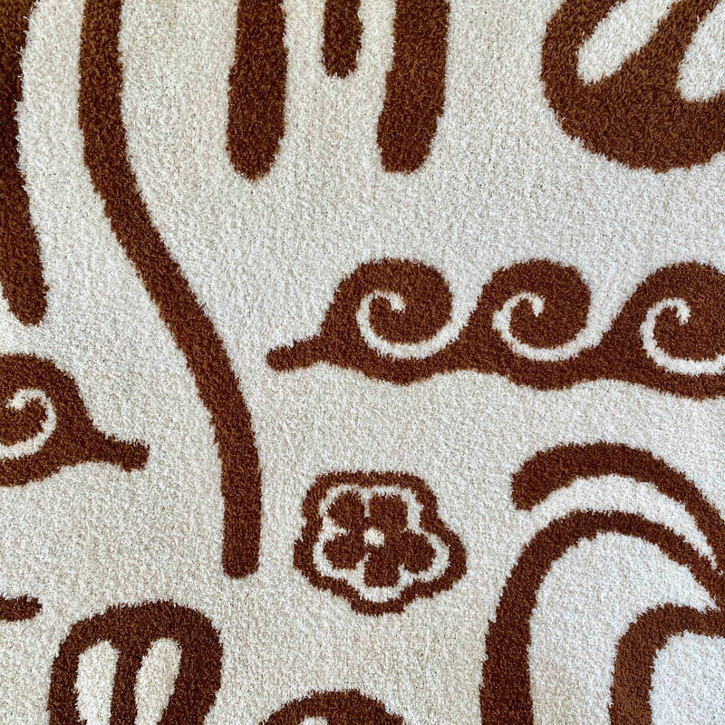 Hanalei Plush Throw - Mocha & Cream