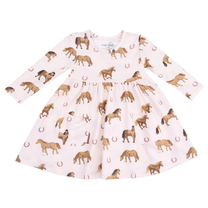 Twirly Pink Horse Dress