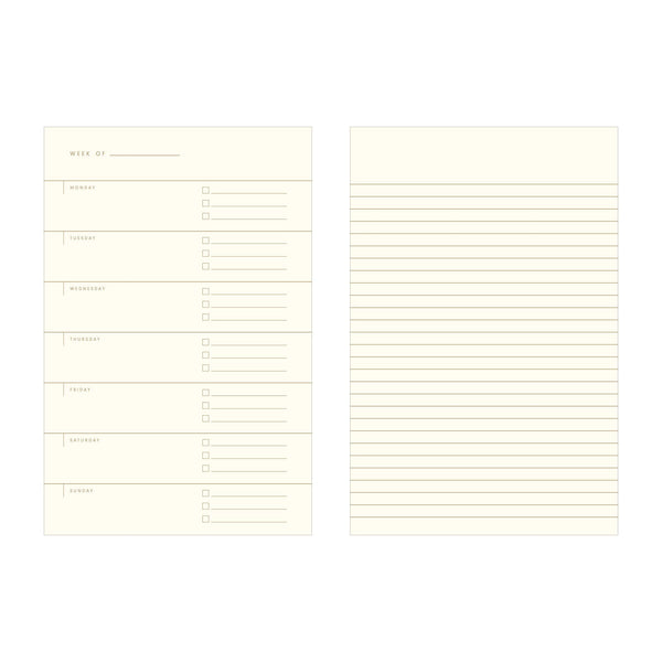 Striped Undated Weekly Planner Journal