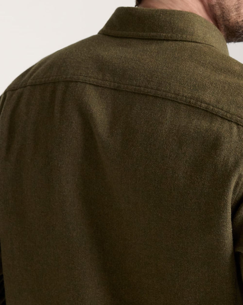 MEN'S BURNSIDE COTTON FLANNEL SHIRT - BROWN HEATHER