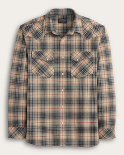 MEN'S PLAID SNAP-FRONT WYATT COTTON SHIRT - NATURAL MULTI PLAID