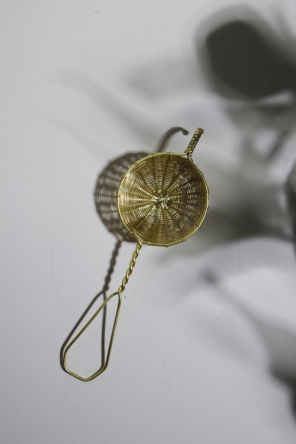 Hand-Woven Brass Strainer For Loose Leaf Tea