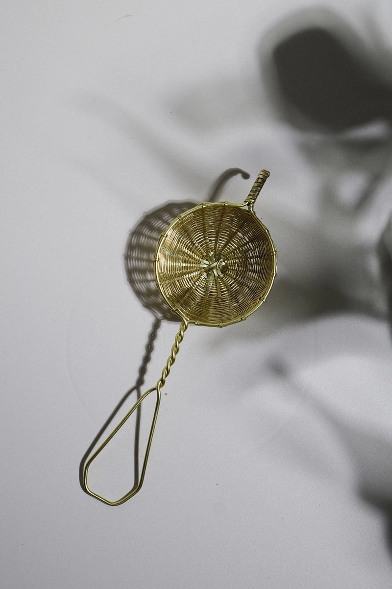 Hand-Woven Brass Strainer For Loose Leaf Tea