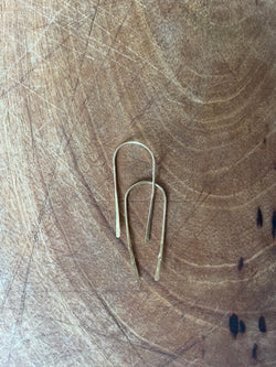 Long Horse Shoe Gold Earrings