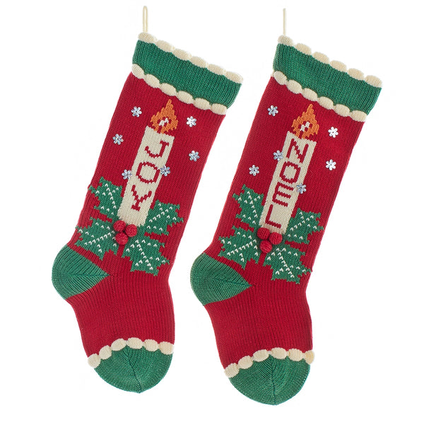 20" "Joy"/"Noel" Knit Stockings