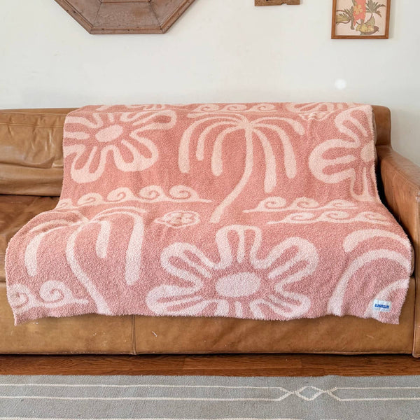 Hanalei Plush Throw - Island Blush