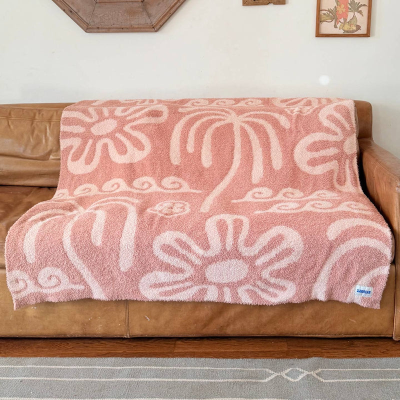 Hanalei Plush Throw - Island Blush