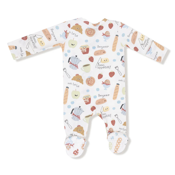 2 Way Zipper Footie-Bonjour Breakfast