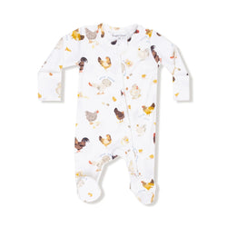 Chickens Zipper Footie