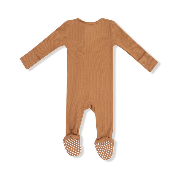 Terracotta Brown Zipper Footie