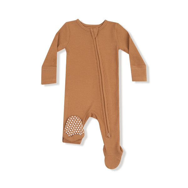Terracotta Brown Zipper Footie
