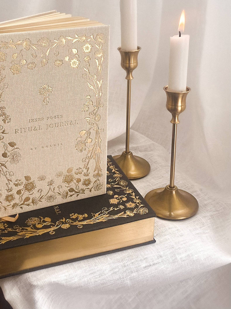 Inner Focus Linen Ritual Journal, Beige