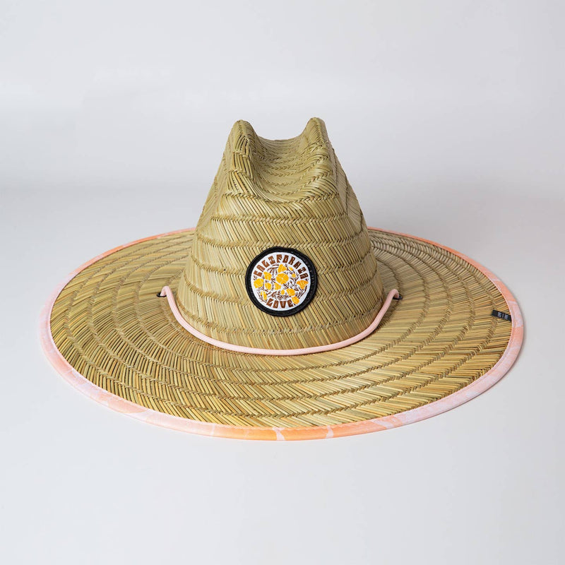 Kids California Poppy Love Waves Pattern Up Straw Hat