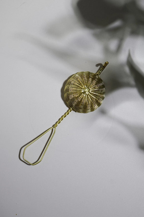 Hand-Woven Brass Strainer For Loose Leaf Tea
